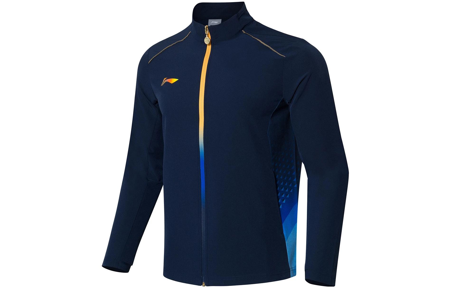 Li-Ning Ping Pong Series Letter Print Sports Jacket Blue () AYYR003-2