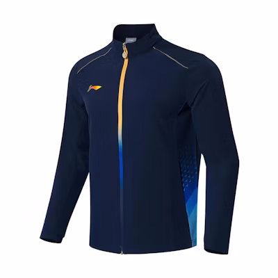 Li-Ning Ping Pong Series Letter Print Sports Jacket Blue () AYYR003-2