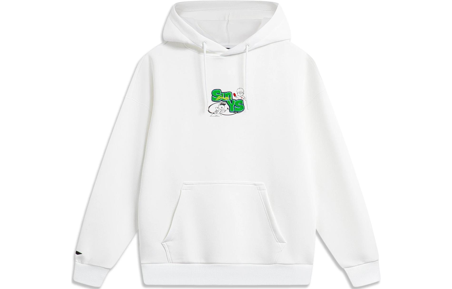 Order Li-Ning Ping Pong Series Logo Print Hoodie Unisex Standard White. AWDTF11-1