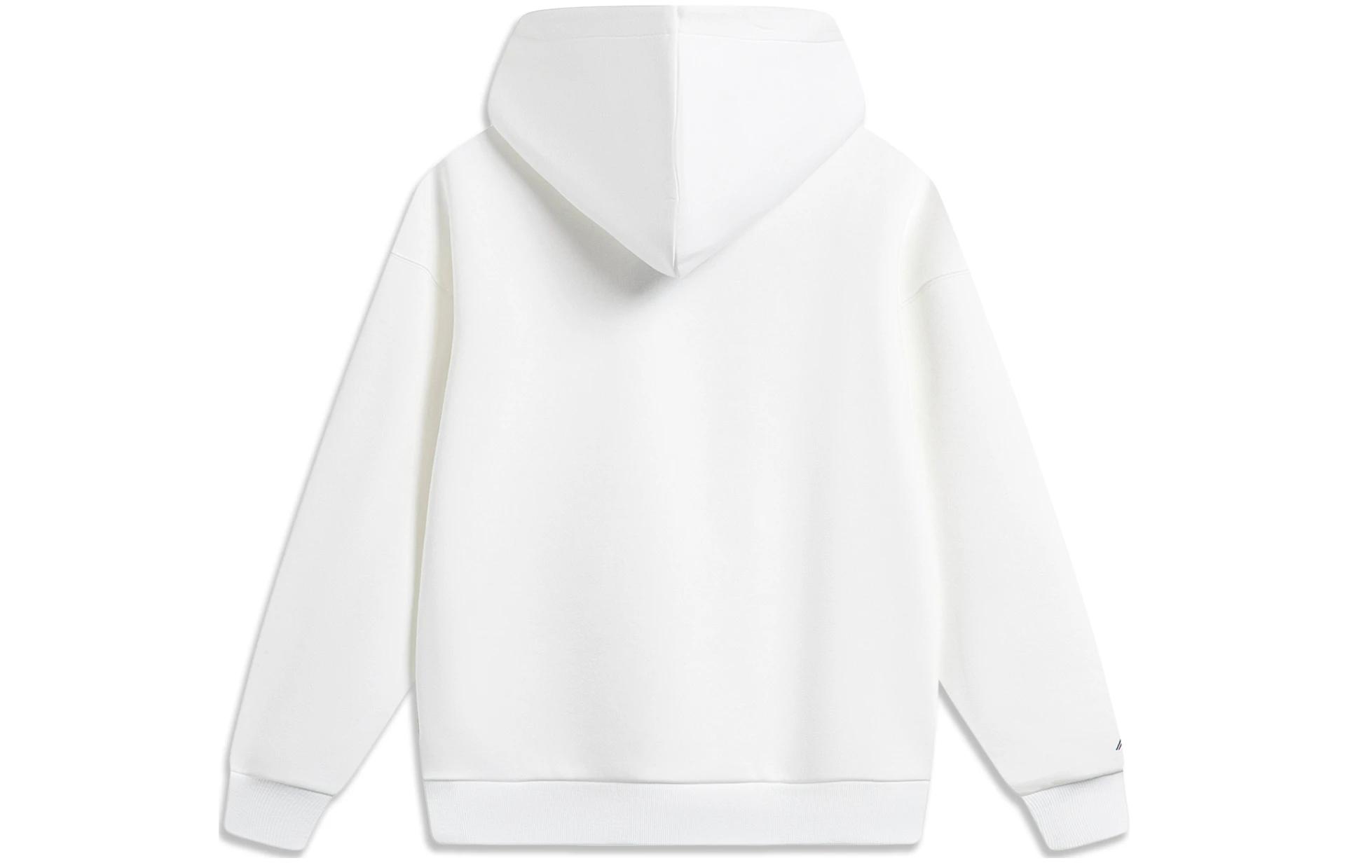 Lookbook Li-Ning Ping Pong Series Logo Print Hoodie Unisex Standard White. AWDTF11-1