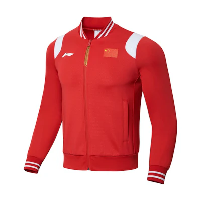 Li-Ning Ping Pong Series Red Letter Print Zip Sweatshirt Unisex AWDT277-3