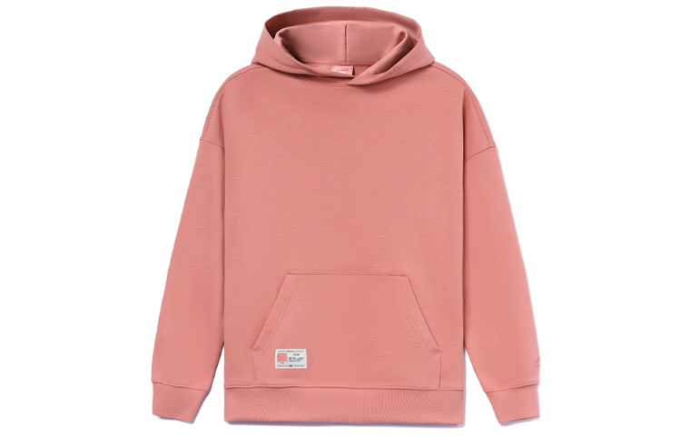 Li-Ning Pink Casual Loose Fit Hoodie with Front Pocket for Men AWDR869-3