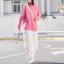Shop Li-Ning Pink Lingzhi Series Logo Hoodie Pullover Unisex Casual Wear AWDRF47-2
