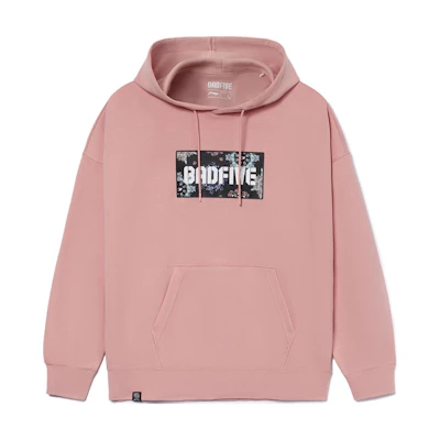 Li-Ning Pink Pullover Long-Sleeve Sweatshirt with Front Letter Print AWDR767-5