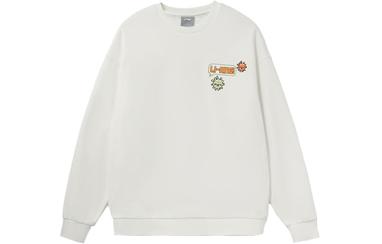 Li-Ning Pixel Graphic Fleece Sweatshirt White Unisex AWDRD72-3