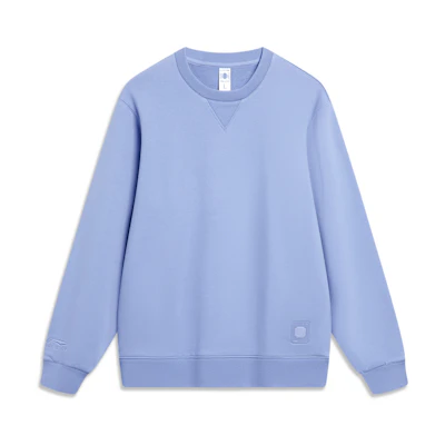 Li-Ning Plain Pullover Crewneck Sweatshirt Cyan Blue Sportswear AWDU029-4