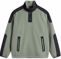 Li-Ning Polartec Fleece Pullover Sweatshirt Outdoor Green Loose Fit AWDUD07-2