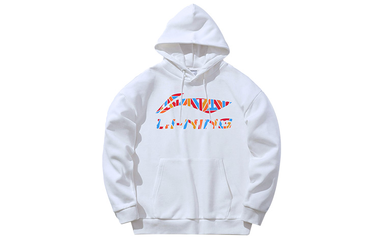 Li-Ning Print Pullover Hoodie Unisex White AWDRC35-2