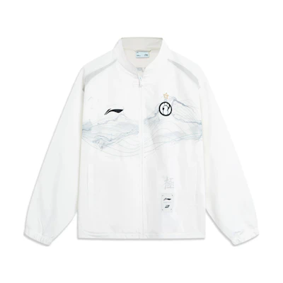 Li-Ning Printed Logo Zip Jacket - Off White Sports Lifestyle Series AJDT519-1