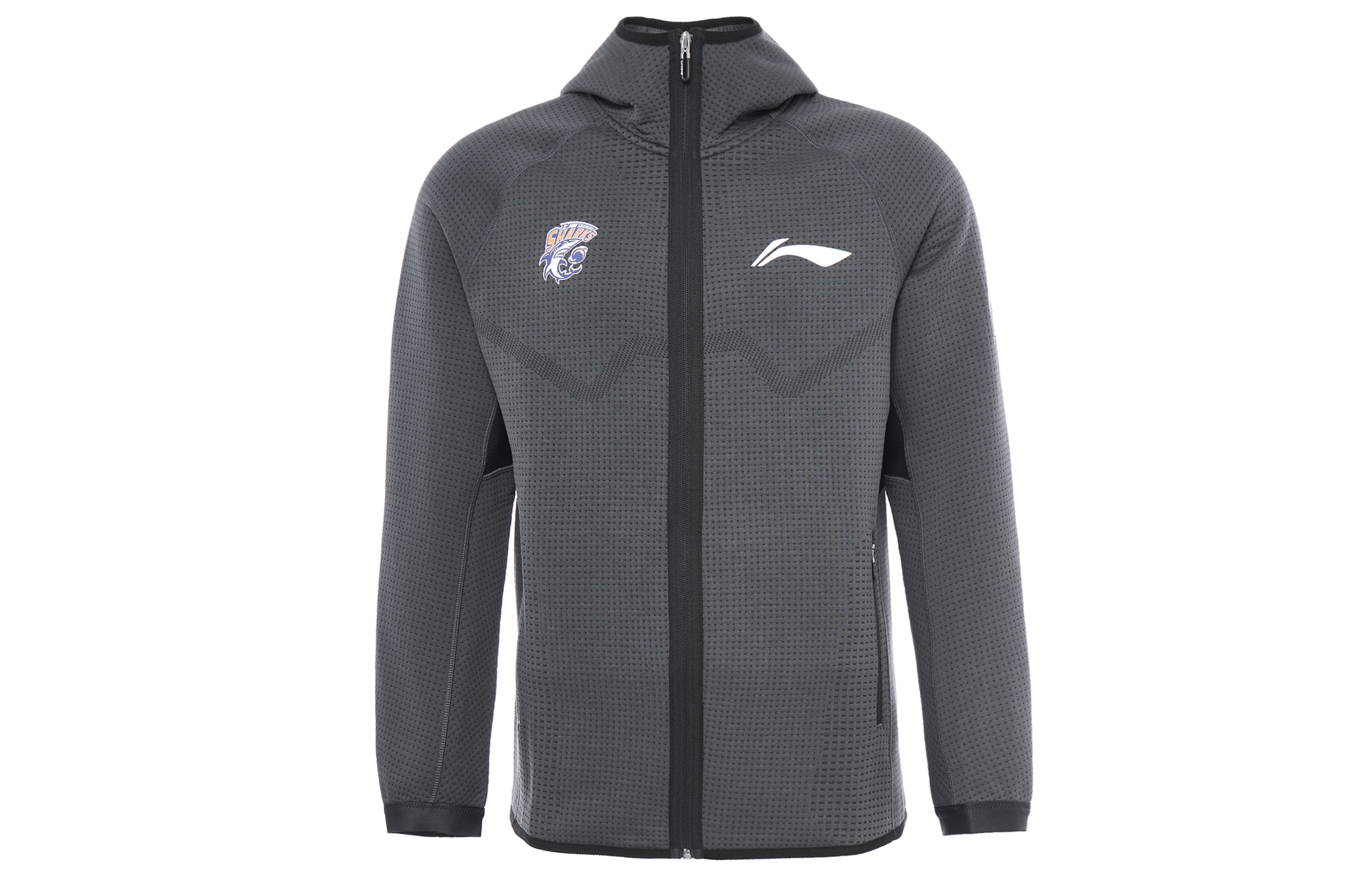 Li-Ning Professional Basketball Unisex Grey Zip-Up Hoodie Casual Sportswear AWDSI33-1