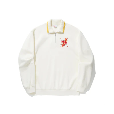 Li-Ning Prosperity Series Dragon Totem Long Sleeve Sweatshirt Beige Men’s Fashion AWDU335-4