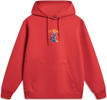 Li-Ning Prosperity Series Red Hoodie Unisex Anti-Static Letter Print Pullover AWDU049-7 Li-Ning Prosperity Series Red Hoodie Unisex Anti-Static Letter Print Pullover AWDU049-7