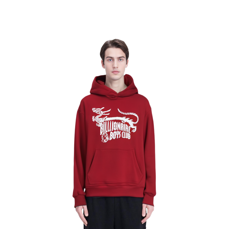 Shop Li-Ning Prosperity Series Red Hoodie with Logo Print Unisex AWDU669-3