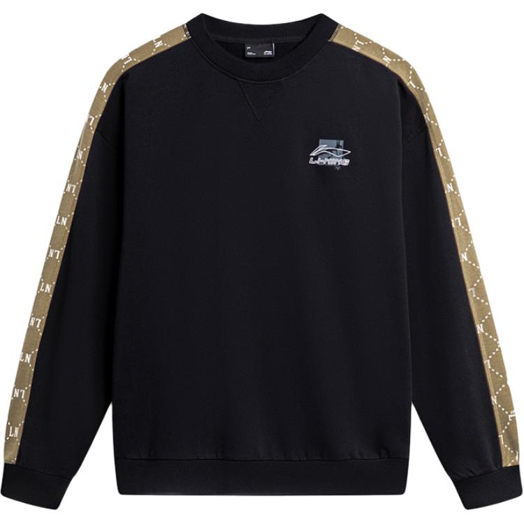Li-Ning Pullover Crewneck Sweatshirt Black - Casual Lifestyle Series AWDTA47-1