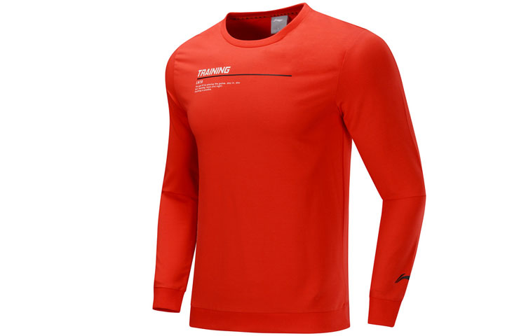 Li-Ning Pullover Crewneck Sweatshirt in Crimson Red AWDP427-1