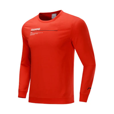 Li-Ning Pullover Crewneck Sweatshirt in Crimson Red AWDP427-1