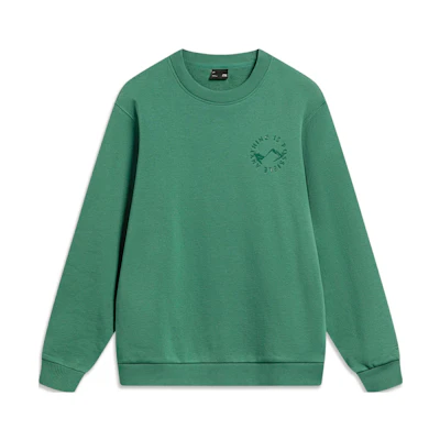 Li-Ning Pullover Fleece Sweatshirt Unisex Deep Palace Green Warm Series AWDT753-3