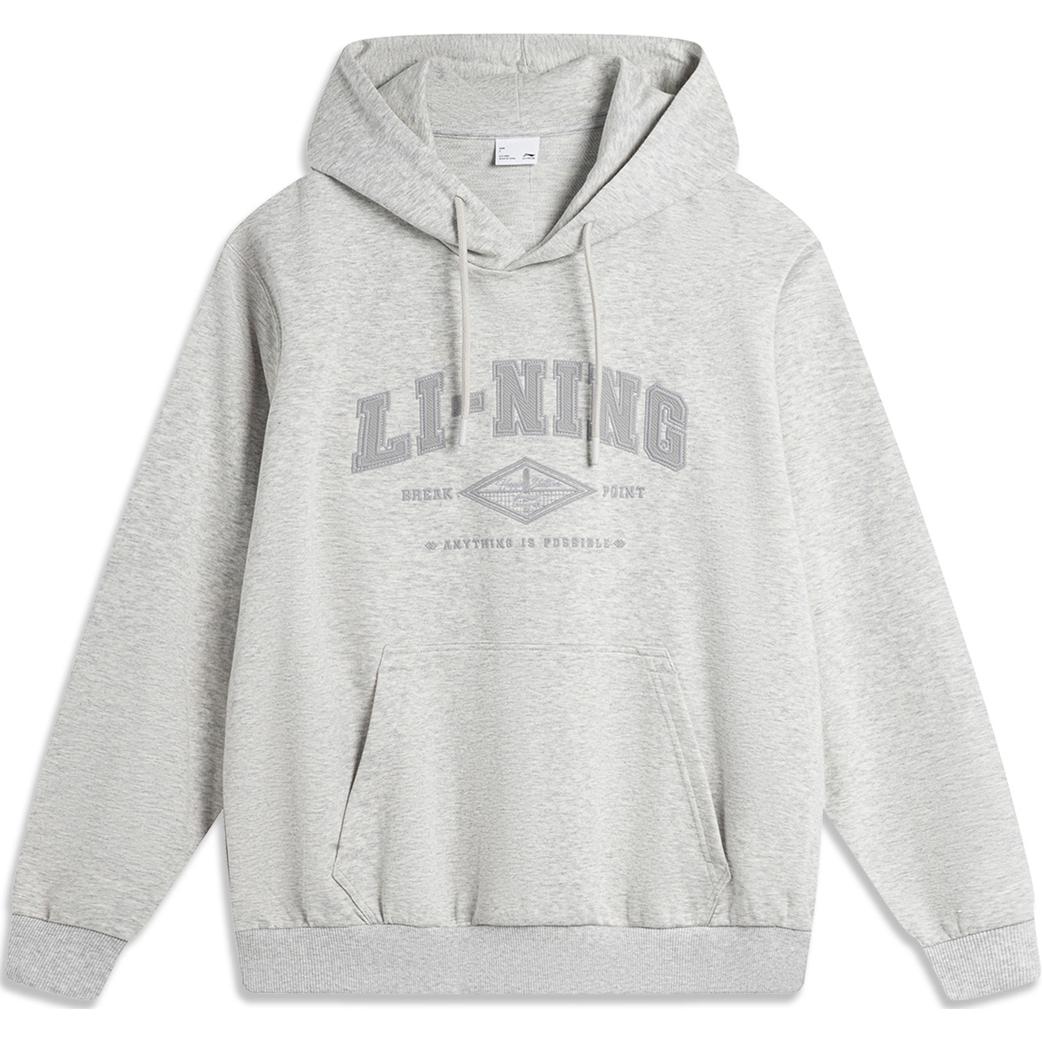 Li-Ning Pullover Hoodie Athletic Life Series Light Heather Yellow Grey AWDU615-5