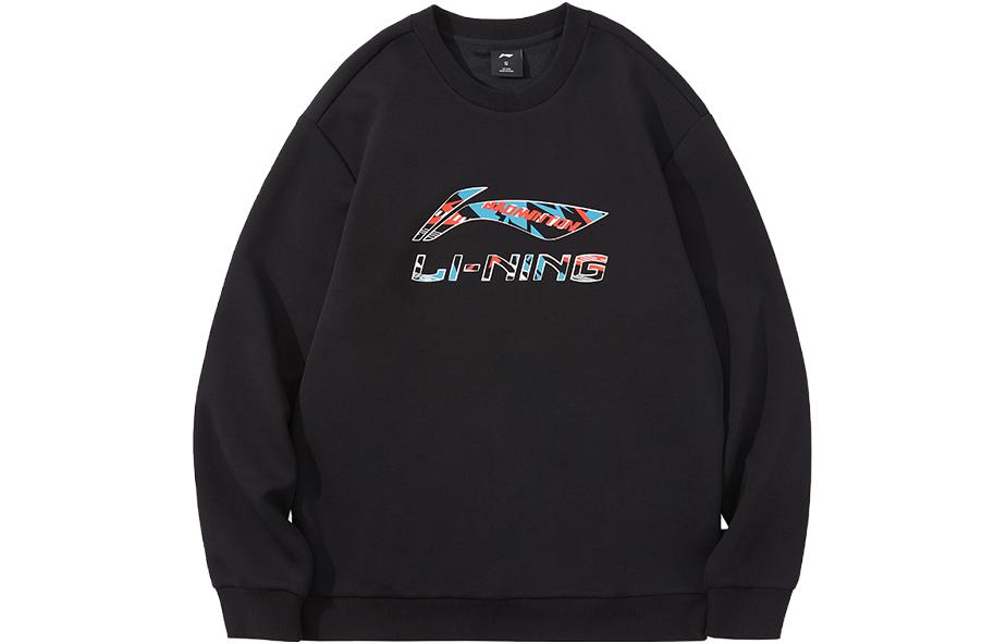 Li-Ning Pullover Hoodie Black/Neon - Sports Life Series Plain Logo Design AWDTD85-3