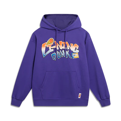 Li-Ning Pullover Hoodie Purple - Casual Long Sleeve with Logo Print AWDT551-2