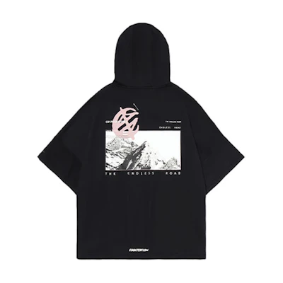 Li-Ning Pullover Hoodie Short Sleeve Black Unisex Sportswear AWDQB68-2