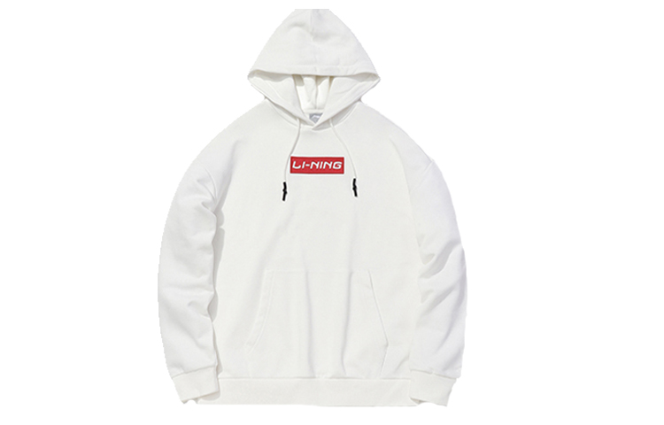 Li-Ning Pullover Long-Sleeve Knit Hoodie Unisex Off-White AWDQ646-1