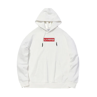 Li-Ning Pullover Long-Sleeve Knit Hoodie Unisex Off-White AWDQ646-1