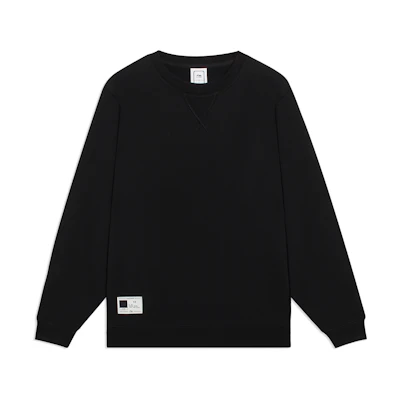 Li-Ning Pullover Long Sleeve Sweatshirt Black - Solid Color Casual Series AWDT073-4