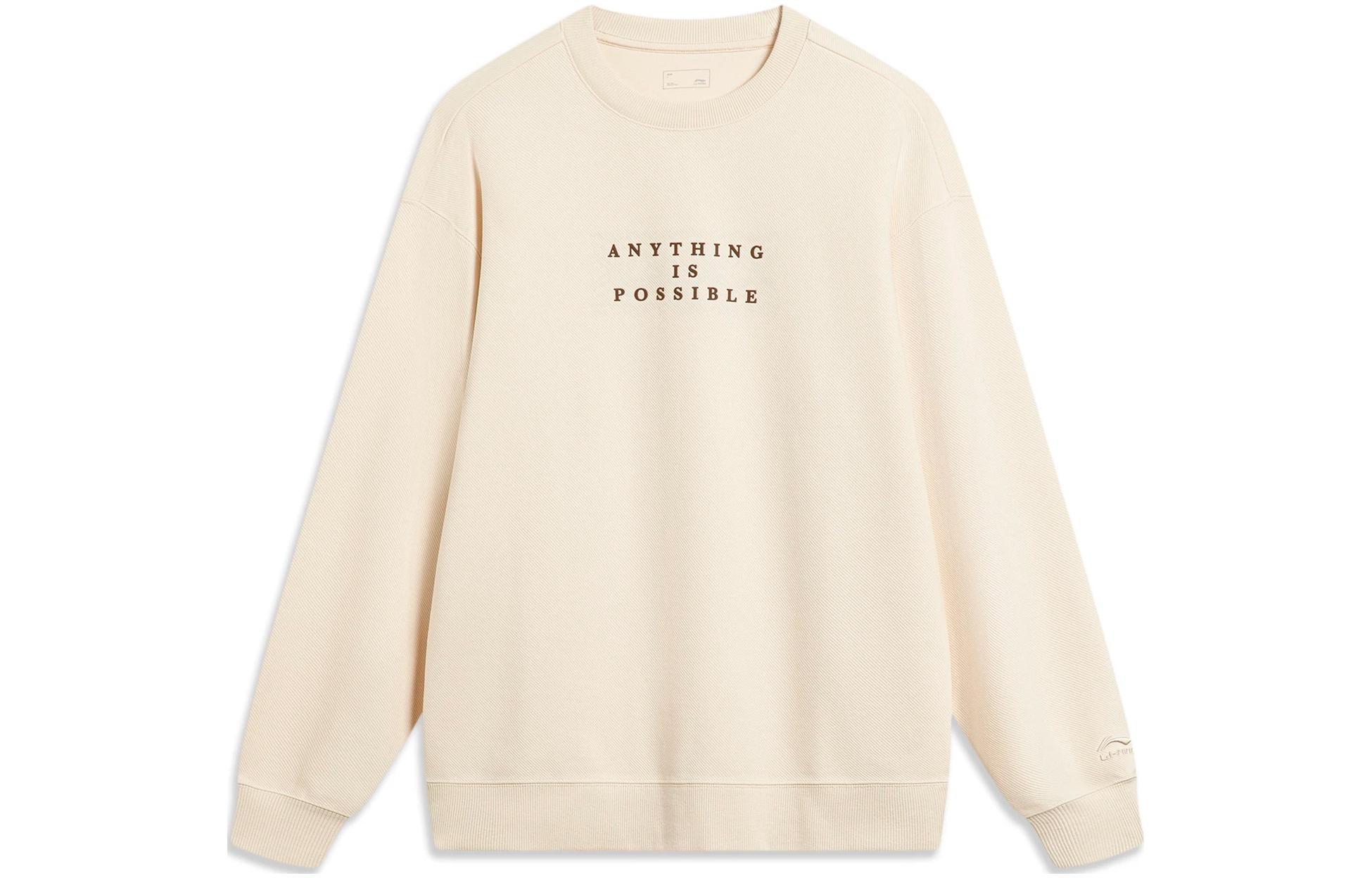 Li-Ning Pullover Sweatshirt Athletic Life Series Swan White AWDT387-4