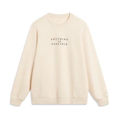 Li-Ning Pullover Sweatshirt Athletic Life Series Swan White AWDT387-4