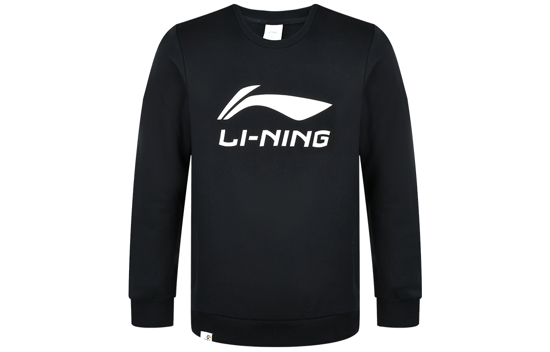 Li-Ning Pullover Sweatshirt Black - Badminton Series Letter Logo AWDR817-2