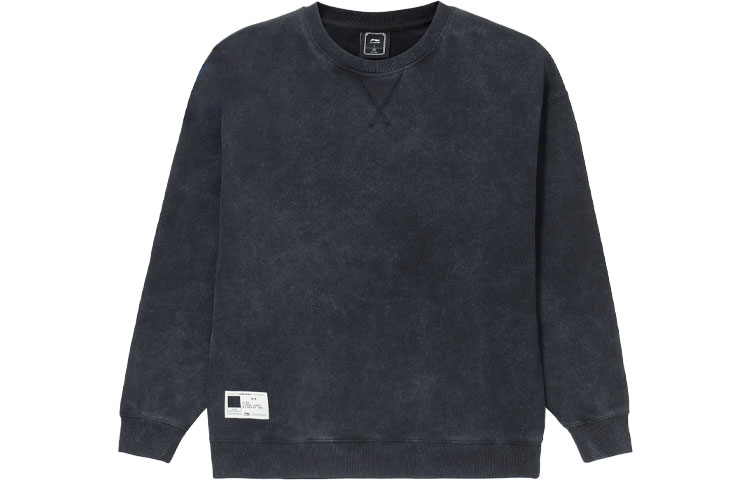 Li-Ning Pullover Sweatshirt Black - Unisex Casual Lifestyle Design AWDS065-8