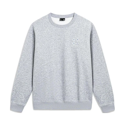Li-Ning Pullover Sweatshirt Chinese Culture Series Fleece Warmth - Gray AWDT901-1