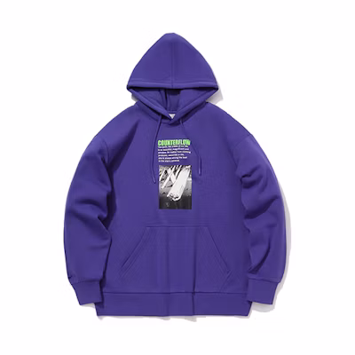 Li-Ning Purple Oversized Pullover Hoodie Unisex Casual Sweatshirt AWDQC16-4