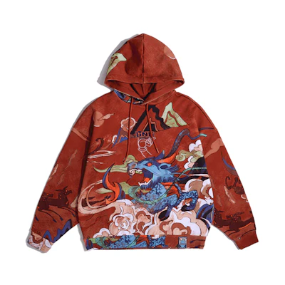 Li-Ning Qilin Cloud Hoodie Washed Pullover Unisex Red-Brown Sweatshirt AWDQ403-1