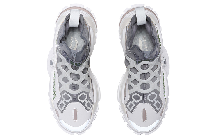 Lookbook 李寧LiNing 重燃 防滑耐磨輕便 低幫 老爹鞋 男女同款 白灰