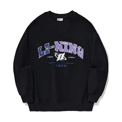 Li-Ning Reburn Series Logo Pullover Sweatshirt Unisex Black AWDU343-2