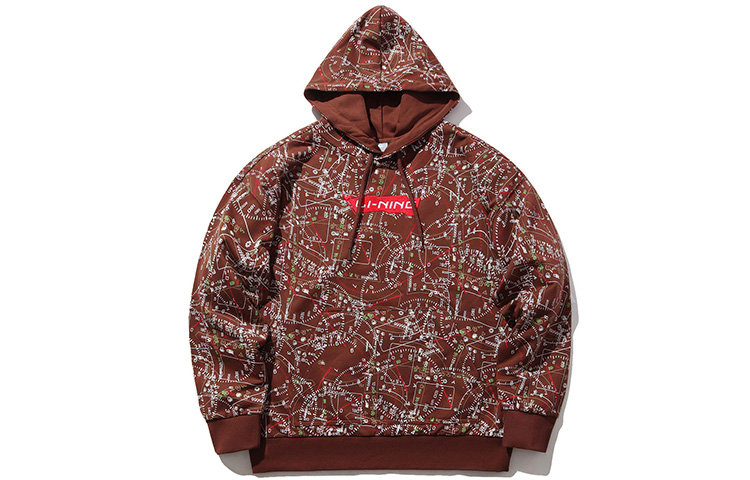 Li-Ning Red Flag Series Dashboard Hoodie Men’s Milk Coffee Brown AWDPB09-2