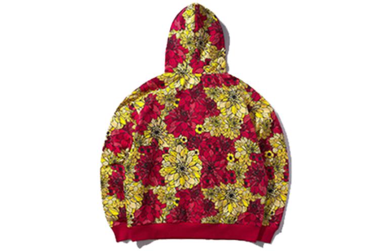 Lookbook Li-Ning Hoodie Merah dengan Corak Botani AWDP553-1