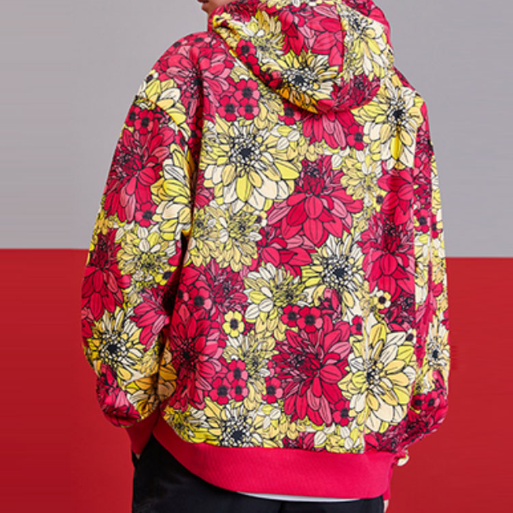 Purchase Li-Ning Hoodie Merah dengan Corak Botani AWDP553-1