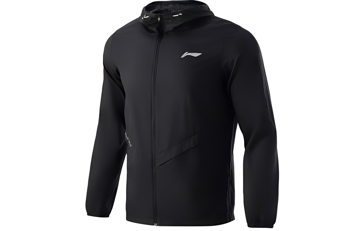 Li-Ning Reflective Logo Water-Resistant Running Jacket Black AFDR123-1