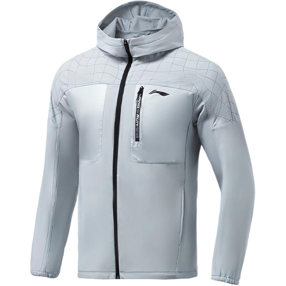 Li-Ning Reflective Running Jacket Coin Gray - Hooded, Fleece, Colorblock AFDR691-2
