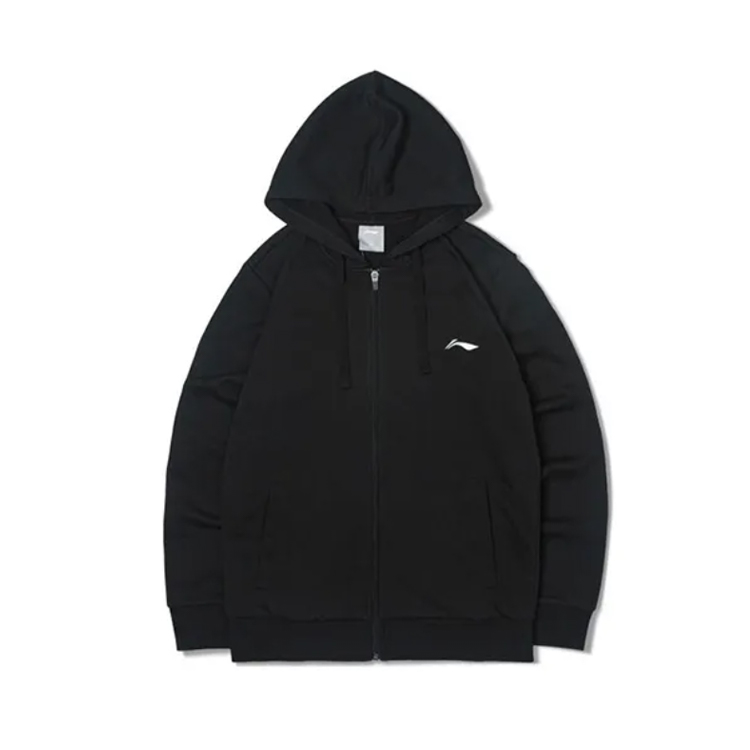 Li-Ning Relaxed Fit Fleece Hoodie Jacket Black Unisex YWDT313-1