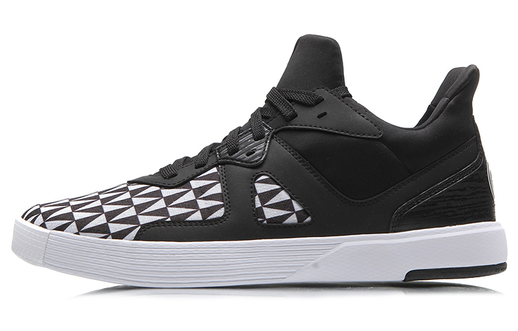 Li-Ning Retro Basketball Mid 'Black White Geometric' ABCM087-2