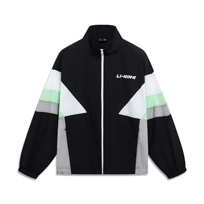 Li-Ning Retro Colorblock Letter Print Jacket Unisex - Black AJDT503-3