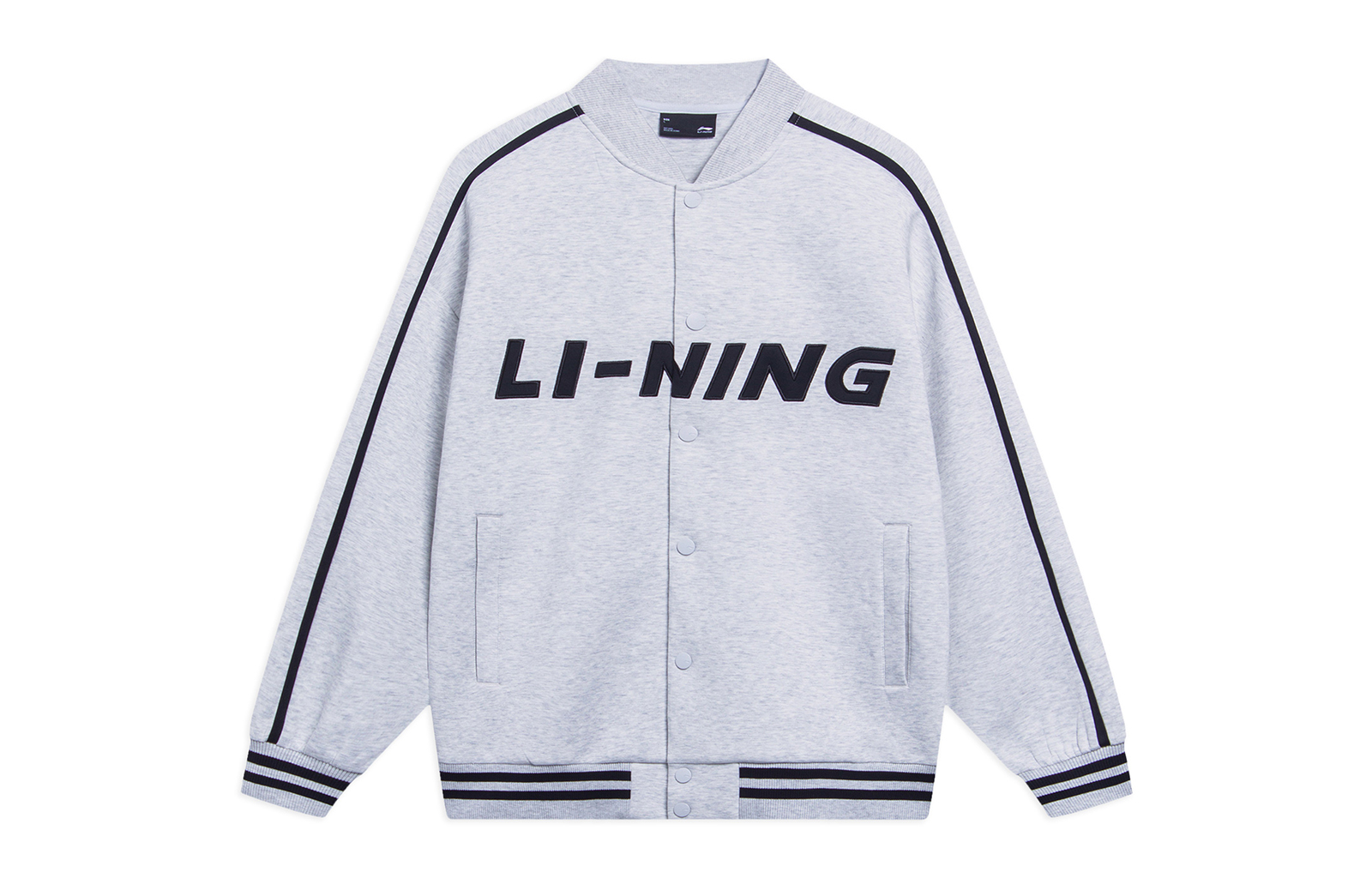 Li-Ning Retro Colorblock Logo Baseball Jacket Unisex - Gray AWDT545-4