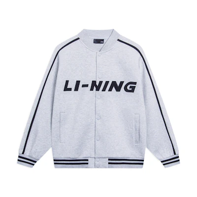 Li-Ning Retro Colorblock Logo Baseball Jacket Unisex - Gray AWDT545-4