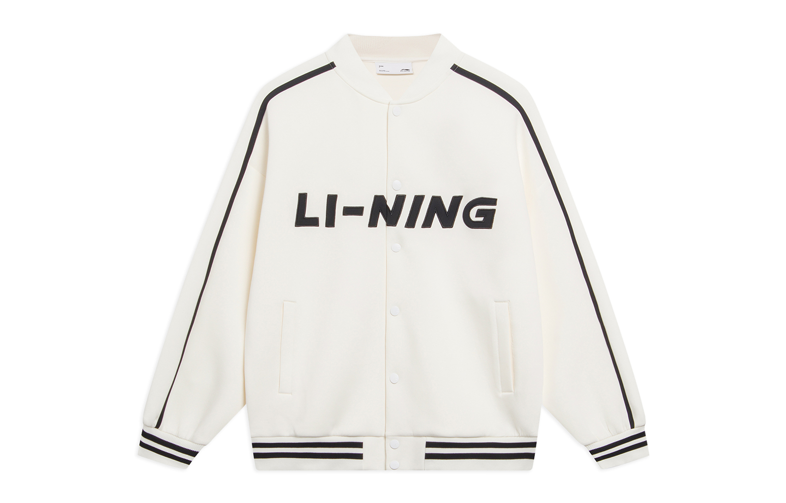 Order Li-Ning Retro Colorblock Logo Baseball Jacket Unisex Off-White Fall Collection AWDT545-1