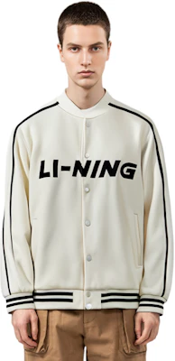 Li-Ning Retro Colorblock Logo Baseball Jacket Unisex Off-White Fall Collection AWDT545-1 Details for Li-Ning Retro Colorblock Logo Baseball Jacket Unisex Off-White Fall Collection AWDT545-1