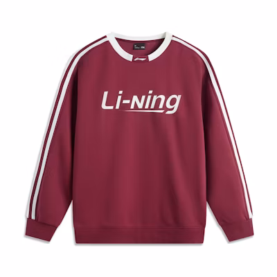 Li-Ning Retro Unisex Dopamine Pullover Sweatshirt - Red AWDUB71-8